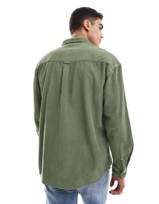  ASOS DESIGN – Szałwiowa sztruksowa koszula oversize w stylu lat 90., 3 z 4