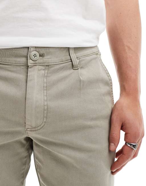 ASOS DESIGN – Szałwiowe sprane chinosy o dopasowanym kroju, 3 z 5