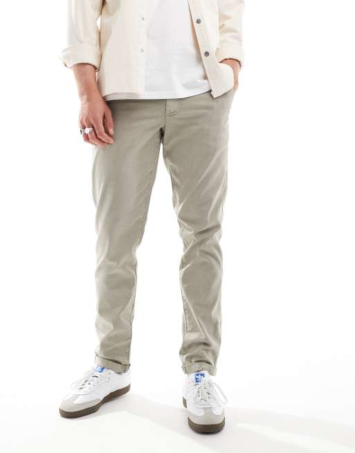 ASOS DESIGN – Szałwiowe sprane chinosy o dopasowanym kroju, 4 z 5