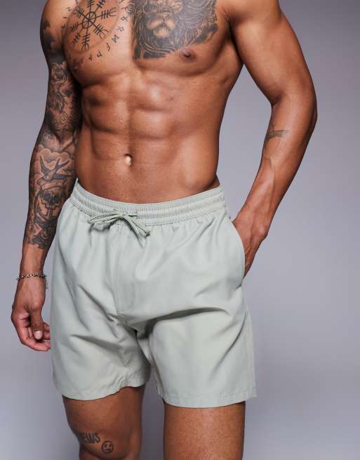 ASOS DESIGN – Szałwiowe szorty kąpielowe średniej długości, 2 z 4