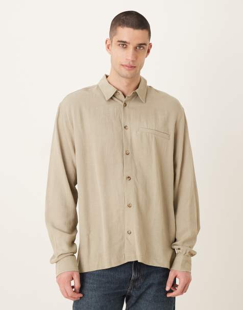 ASOS DESIGN relaxed shirt in sage green