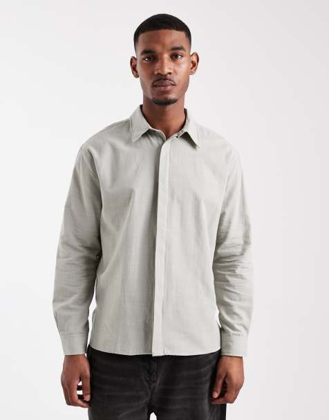 ASOS DESIGN relaxed shirt in sage green