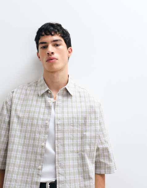 ASOS DESIGN – Szałwiowozielona koszula oversize w kratkę - view 1