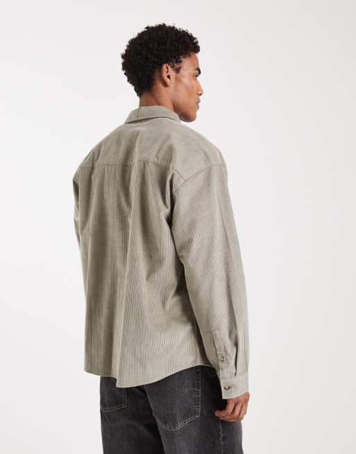 ASOS DESIGN – Szałwiowozielona koszula sztruksowa oversize w stylu lat 90., 5 z 5