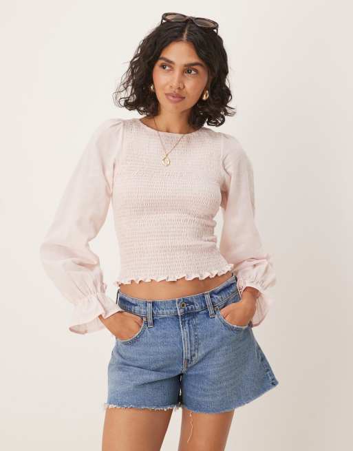 ASOS DESIGN – Szałwiowy bawełniany top na ramiączkach typu babydoll z koronkowym wykończeniem