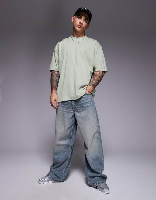 ASOS DESIGN – Szałwiowy T-shirt oversize z domieszką lnu  , 2 z 4