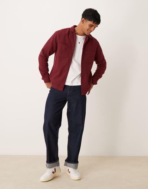 ASOS DESIGN – Szczotkowana bordowa koszula wierzchnia, 4 z 4