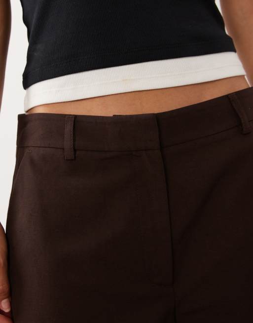ASOS DESIGN szerokie bermudy w kolorze czekoladowobrązowym, 2 z 5