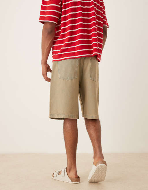 ASOS DESIGN – Szerokie szorty jeansowe z pomarańczowym cieniowaniem, 3 z 5