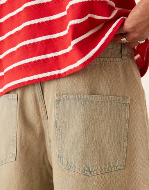 ASOS DESIGN – Szerokie szorty jeansowe z pomarańczowym cieniowaniem, 4 z 5