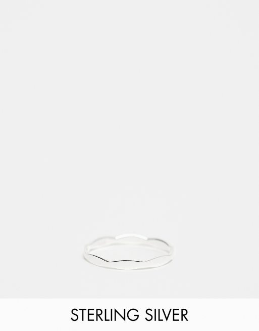 ASOS DESIGN – Sześciokątny pierścionek ze srebra wysokiej próby