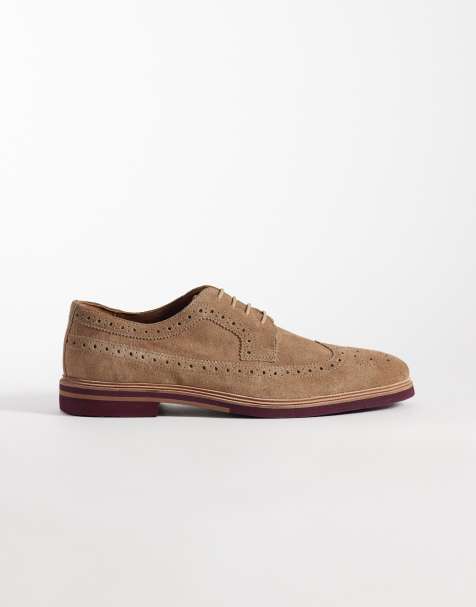 ASOS DESIGN – Sznurowane brogsy z beżowego zamszu - view 1