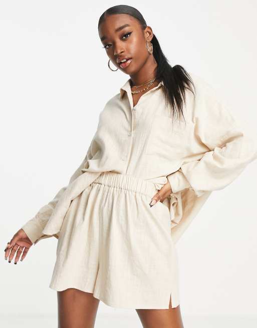 ASOS DESIGN – Szorty plażowe oversize w naturalnym kolorze