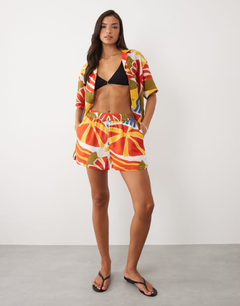 ASOS DESIGN – Szorty plażowe w abstrakcyjny wzór, część zestawu - view 1