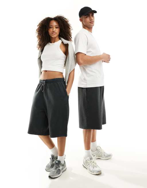 ASOS DESIGN – Szorty unisex w spranym czarnym kolorze, 2 z 4