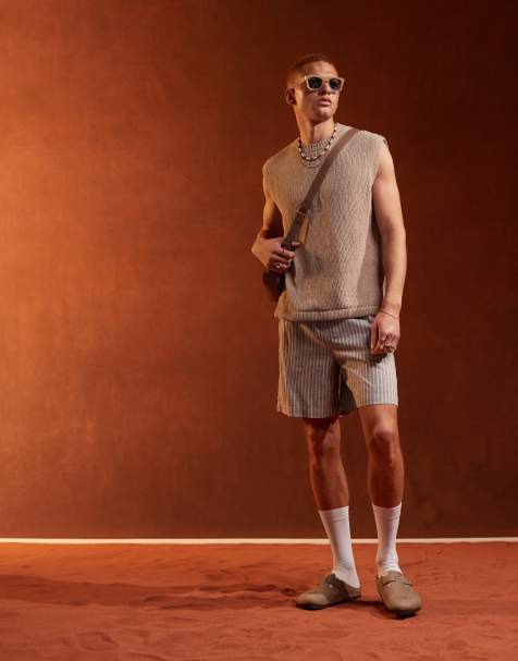 ASOS DESIGN – Szorty w niebiesko-białe paski - view 1