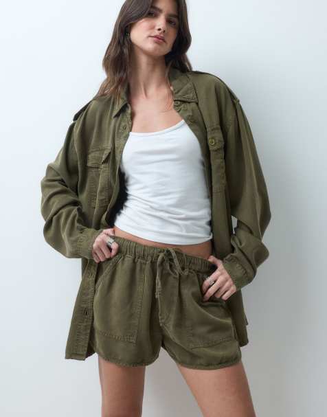 ASOS DESIGN szorty wsuwane z detalem kieszeni, część zestawu, khaki - view 1