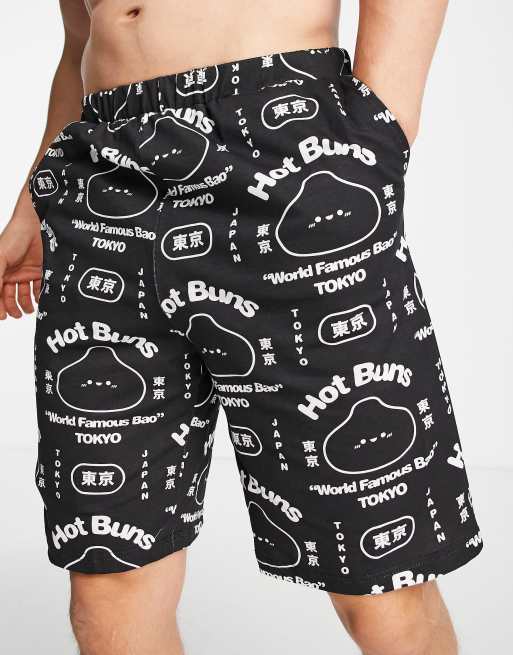 ASOS DESIGN – Szorty z dżerseju z nadrukiem