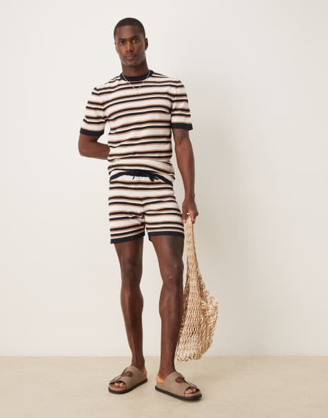 ASOS DESIGN – Szorty z dzianiny w paski, część zestawu - view 1