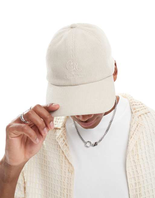 ASOS DESIGN – Sztruksowa baseballowa czapka z daszkiem i haftem