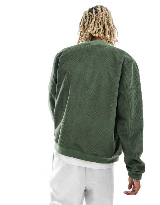 ASOS DESIGN – Sztruksowa kurtka bomberka w kolorze khaki, 4 z 4