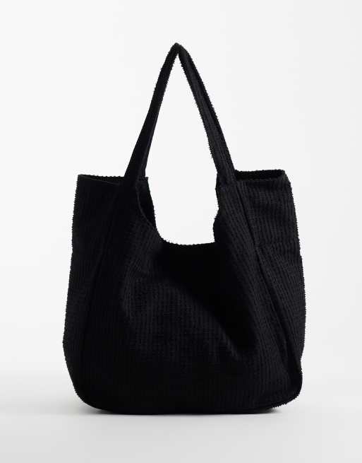 ASOS DESIGN szydełkowa torba typu tote w kolorze czarnym