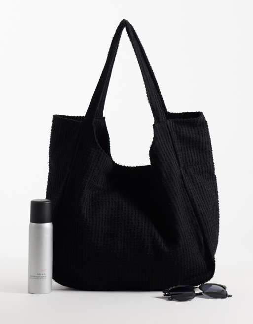 ASOS DESIGN szydełkowa torba typu tote w kolorze czarnym, 2 z 4