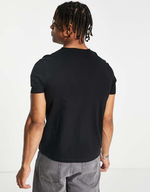 ASOS DESIGN - T-shirt à col cranté - Noir, 2 de 4