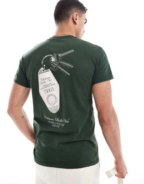 ASOS DESIGN - T-shirt à imprimé clés dans le dos - Vert - view 1