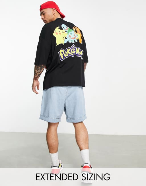 ASOS DESIGN - T-shirt à imprimés Pokémon - Noir