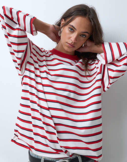 ASOS DESIGN t-shirt à manches longues à rayures rouges, 4 de 5