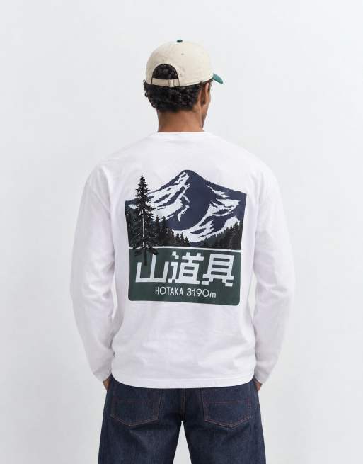 ASOS DESIGN t-shirt à manches longues ample avec imprimé paysage en blanc, 9 de 10