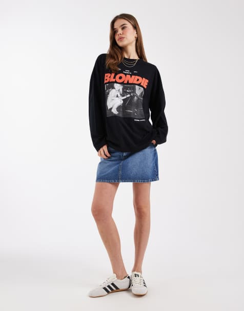 ASOS DESIGN - T-shirt à manches longues avec imprimé Blondie sous licence - Noir - view 1