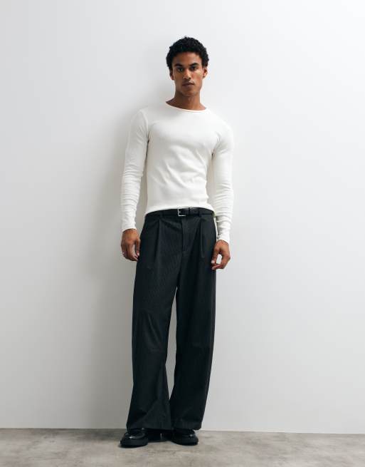 ASOS DESIGN T-shirt à manches longues coupe moulante en maille côtelée crème, 2 de 9