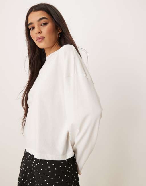 ASOS DESIGN - T-shirt à manches longues noué au dos - Blanc, 4 de 4