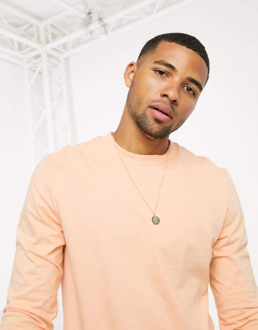 ASOS DESIGN - T-shirt à manches longues - Rose