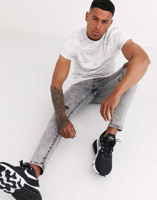 ASOS DESIGN - T-shirt à manches roulées en tissu travaillé - Blanc, 4 de 4