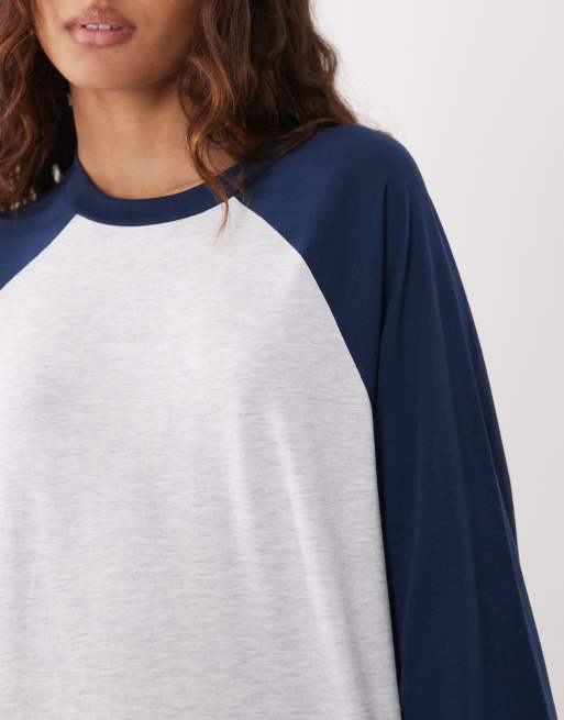 ASOS DESIGN T-shirt a maniche lunghe a contrasto in grigio mélange, 3 di 4