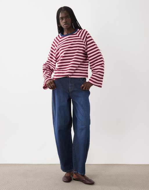 ASOS DESIGN T-shirt a maniche lunghe girocollo a righe, 2 di 4