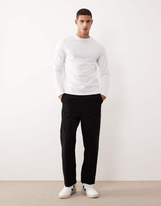 ASOS DESIGN - T-shirt a maniche lunghe pesante bianca morbida al tatto, 2 di 5