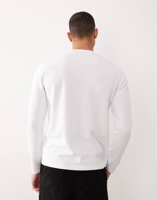 ASOS DESIGN - T-shirt a maniche lunghe pesante bianca morbida al tatto, 3 di 5
