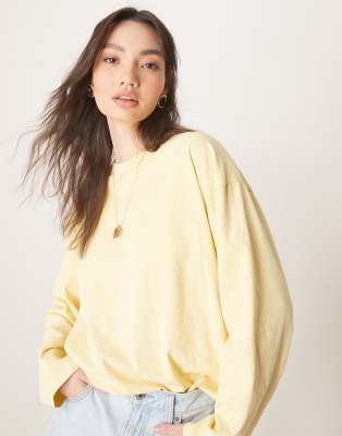 ASOS DESIGN - T-shirt a maniche lunghe stile skater color latticello - view 1