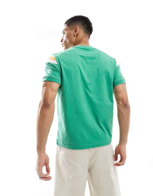 ASOS DESIGN - T-shirt à motif sportif et empiècements effet rapiécé - Vert , 2 de 4