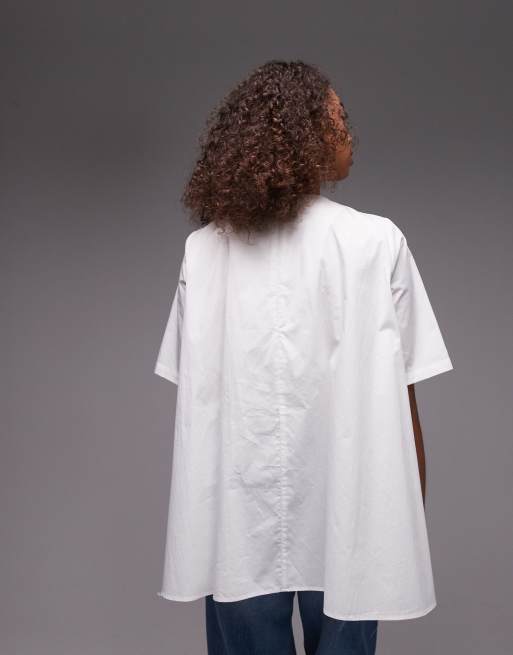 ASOS DESIGN - T-shirt a trapezio bianca con stampa, 3 di 4