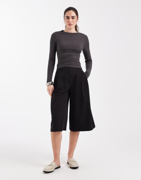 ASOS DESIGN - T-shirt aderente morbida a maniche lunghe taglio lungo grigio antracite - view 1