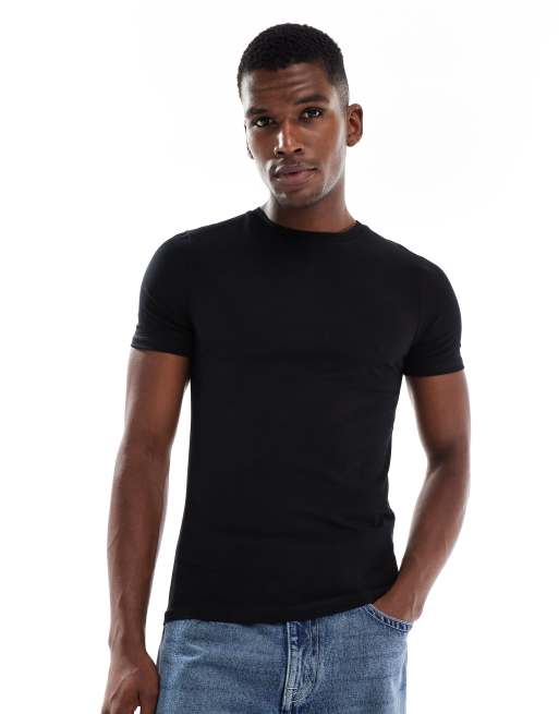ASOS DESIGN - T-shirt aderente nera