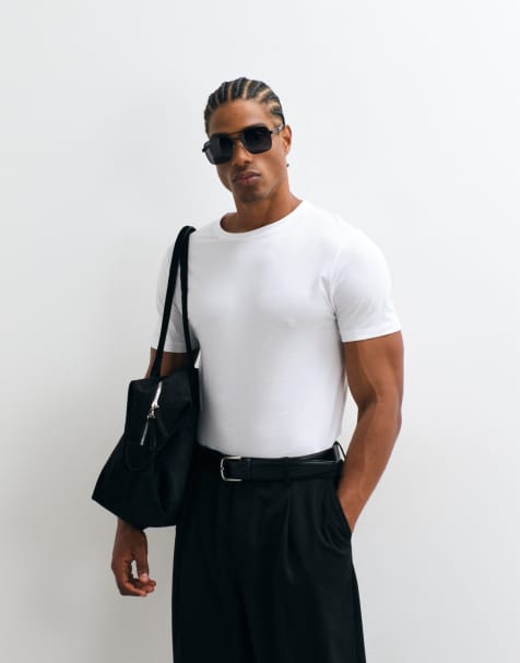 ASOS DESIGN - T-shirt ajusté en coton SUPIMA® de qualité supérieure - Blanc - view 1
