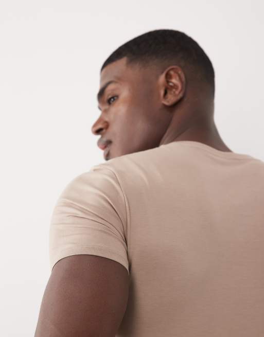 ASOS DESIGN - T-shirt ajusté en coton SUPIMA® de qualité supérieure - Taupe, 4 de 5