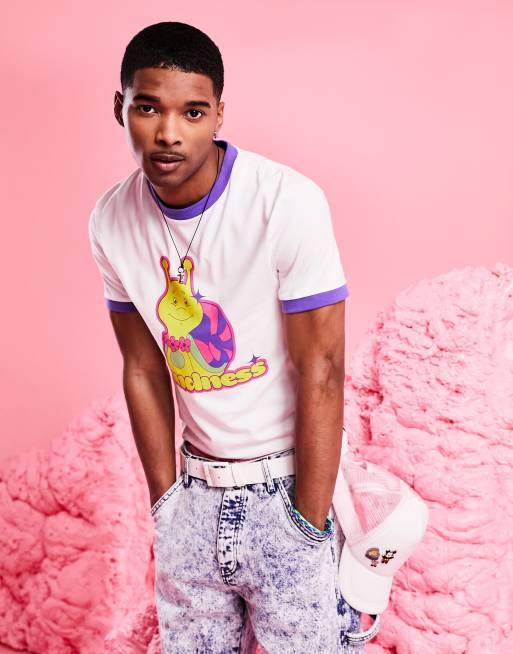 Asos Design T Shirt Ajusté Raccourci Avec Bords Contrastés Et Imprimé