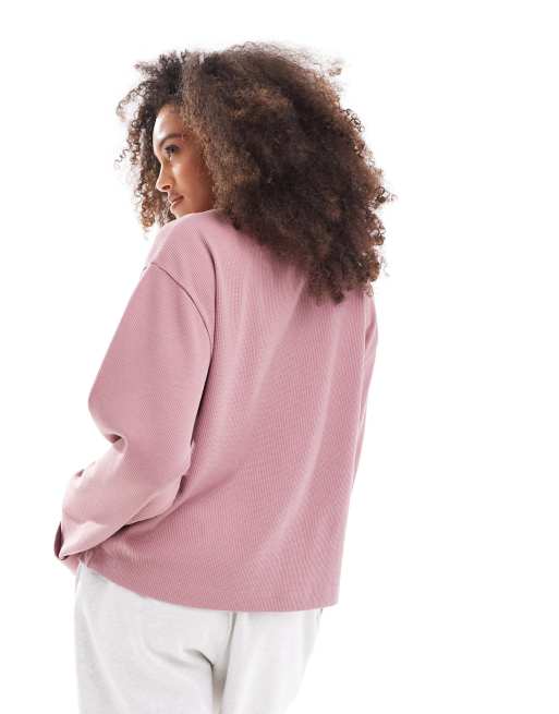 ASOS DESIGN - T-shirt ample à manches longues - Vieux rose, 4 de 4